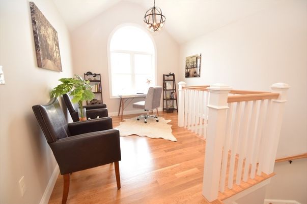 Chandelier, Home Office, Interior, Wood Texture Flooring