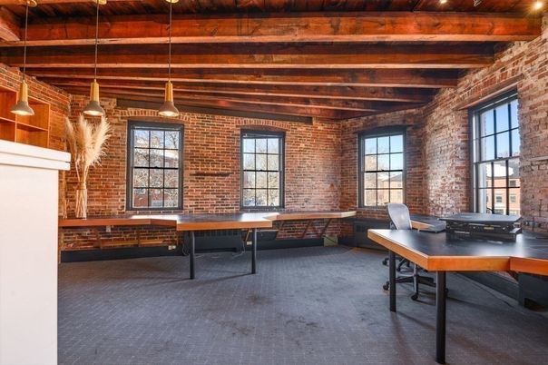 Home Office, Interior, Pendant Lights, Stone Walls, Wooden Beams, Wooden Ceilings