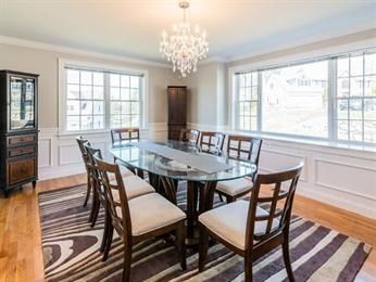 Chandelier, Dining room, Interior, Wood Texture Flooring