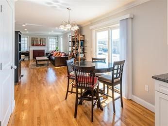 Chandelier, Dining room, Interior, Living room, Recessed Lighting, Wood Texture Flooring