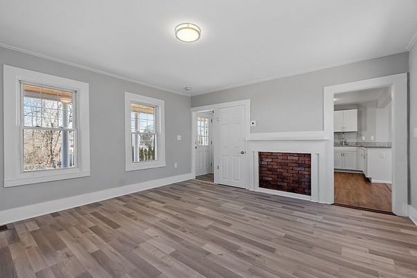 Empty room, Fireplace, Interior, Wood Texture Flooring