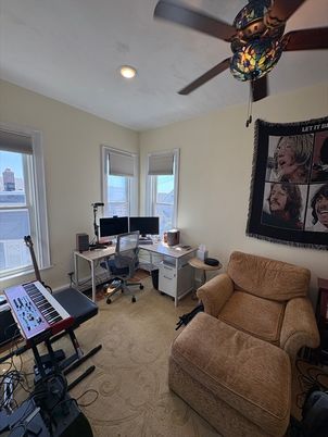 Home Office, Interior, Piano, Recessed Lighting