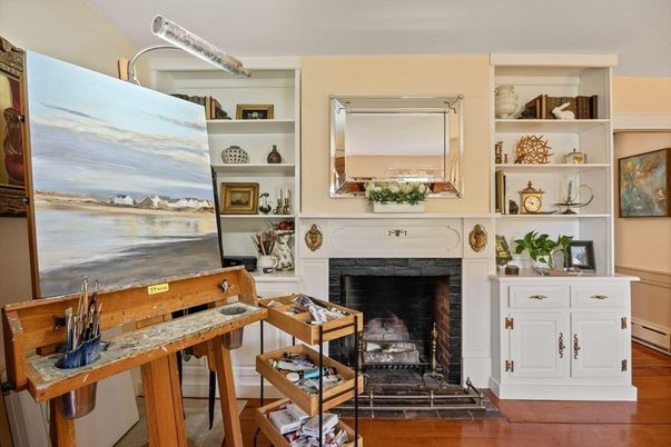 Fireplace, Interior, Wood Texture Flooring