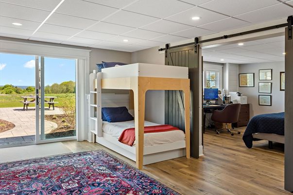 Bedroom, Home Office, Interior, Recessed Lighting, Wood Texture Flooring