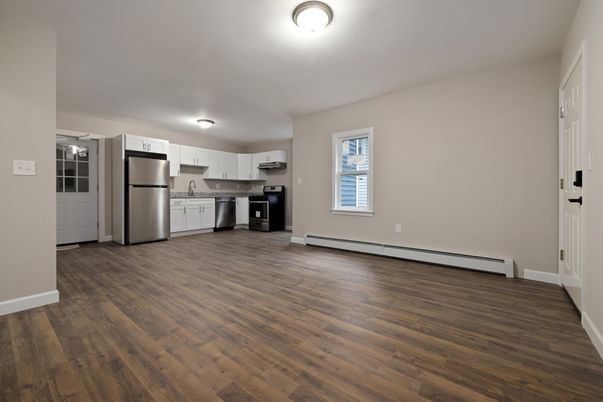 Interior, Kitchen, Stainless Steel Appliances, Wood Texture Flooring