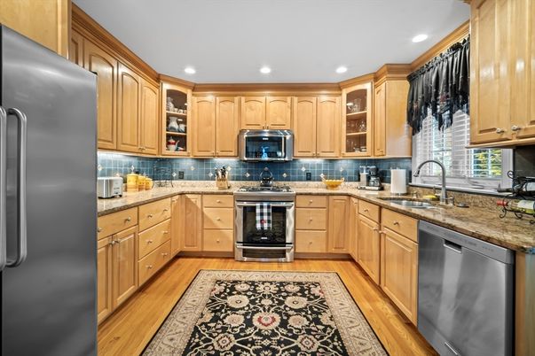 Interior, Kitchen, Recessed Lighting, Wood Texture Flooring