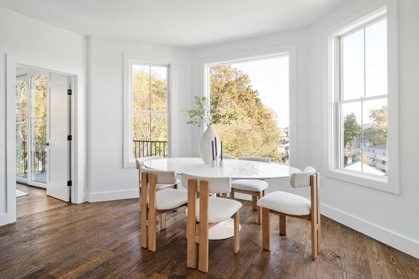 Dining room, Interior, Wood Texture Flooring
