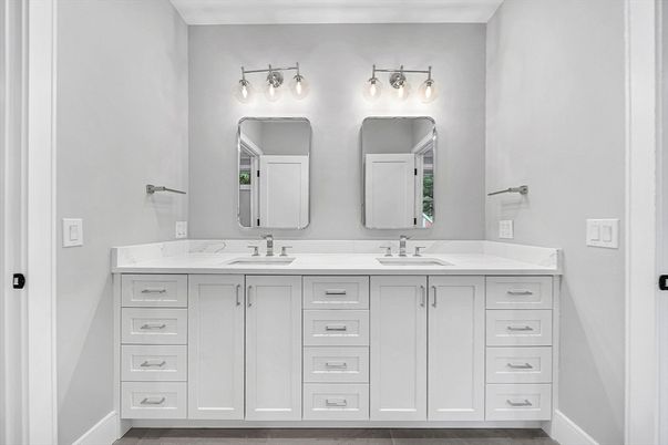 Bathroom, Dual Sink Vanities, Interior, Wood Texture Flooring