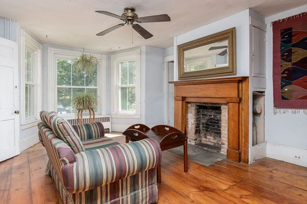 Fireplace, Interior, Wood Texture Flooring