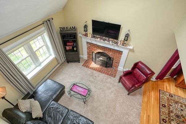 Fireplace, Interior, Living room, Wood Texture Flooring