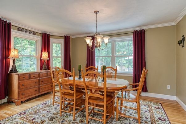 Chandelier, Dining room, Interior, Pendant Lights, Wood Texture Flooring