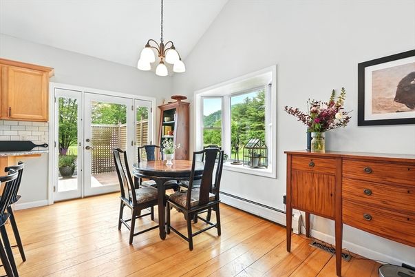 Chandelier, Dining room, Interior, Pendant Lights, Wood Texture Flooring