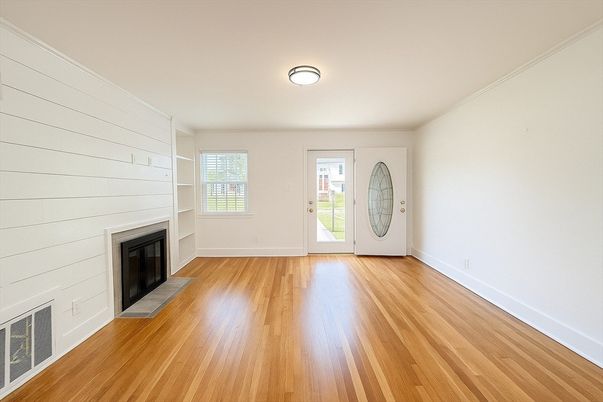 Empty room, Fireplace, Interior, Wood Texture Flooring