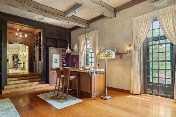 Interior, Pendant Lights, Wooden Beams, Wood Texture Flooring