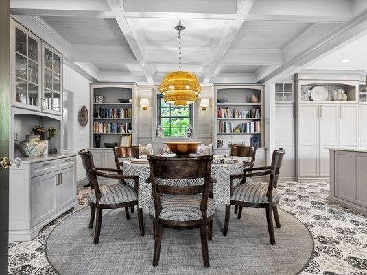 Chandelier, Dining room, Interior, Recessed Lighting