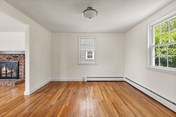 Empty room, Fireplace, Interior, Wood Texture Flooring