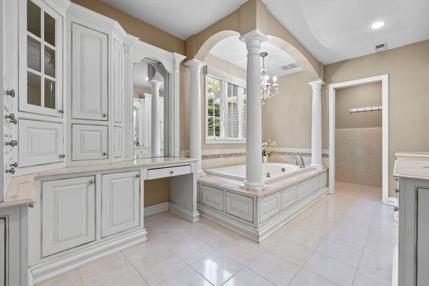 Bathroom, Chandelier, Interior, Recessed Lighting