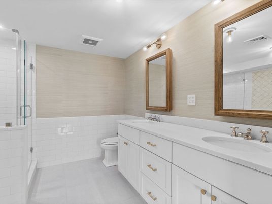 Bathroom, Dual Sink Vanities, Glass Shower, Interior