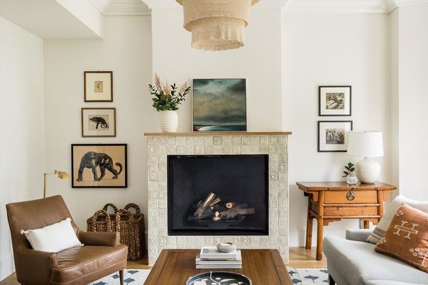 Fireplace, Interior, Wood Texture Flooring