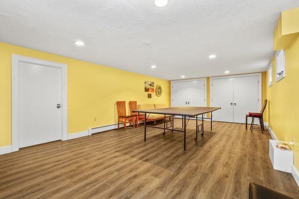 Game Room, Interior, Recessed Lighting, Wood Texture Flooring