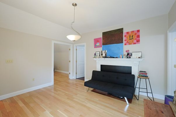 Fireplace, Interior, Pendant Lights, Wood Texture Flooring