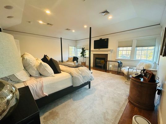 Bedroom, Fireplace, Interior, Recessed Lighting