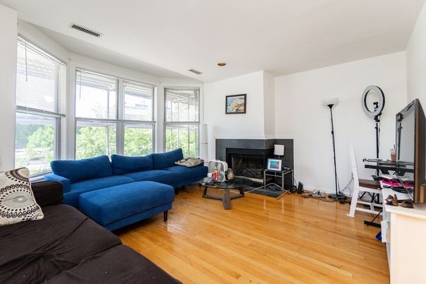 Fireplace, Home Office, Interior, Living room, Wood Texture Flooring
