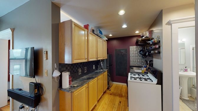 Interior, Kitchen, Recessed Lighting, Wood Texture Flooring
