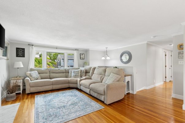 Interior, Living room, Pendant Lights, Wood Texture Flooring