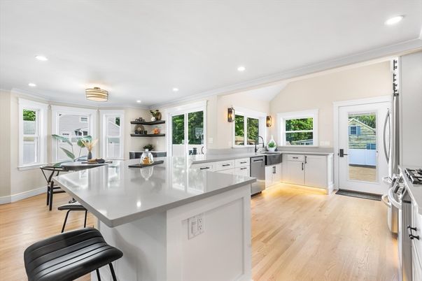 Interior, Kitchen, Recessed Lighting, Wood Texture Flooring