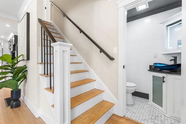Bathroom, Interior, Recessed Lighting, Wood Texture Flooring