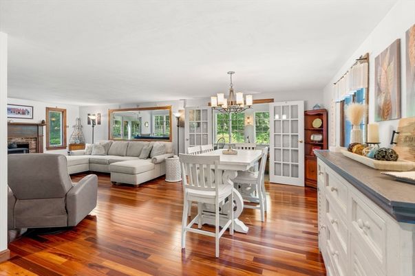 Chandelier, Dining room, Interior, Living room, Wood Texture Flooring