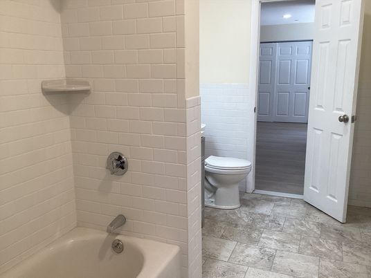 Bathroom, Interior, Recessed Lighting, Wood Texture Flooring