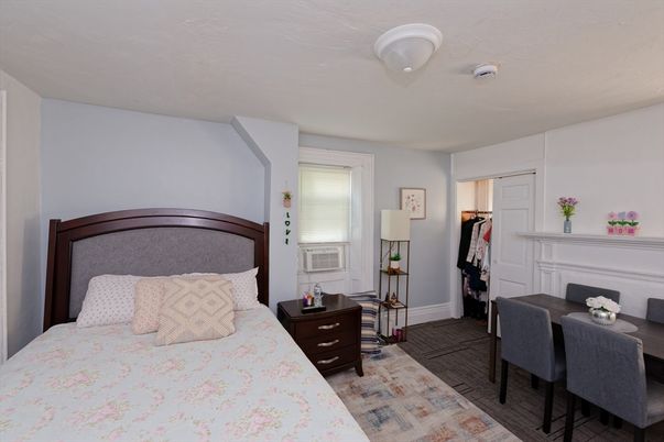 Bedroom, Fireplace, Interior