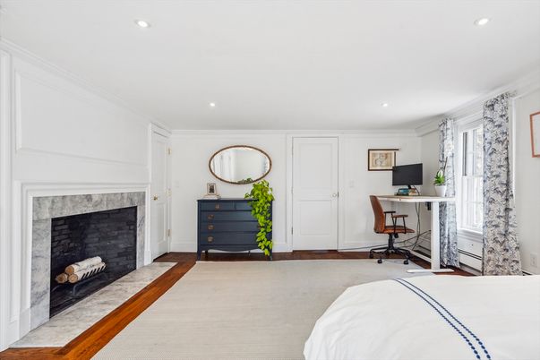 Bedroom, Fireplace, Home Office, Interior, Recessed Lighting