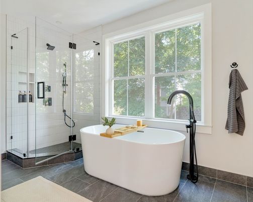 Bathroom, Free Standing Baths, Glass Shower, Interior