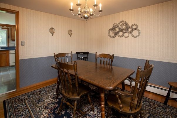 Chandelier, Dining room, Interior, Wood Texture Flooring