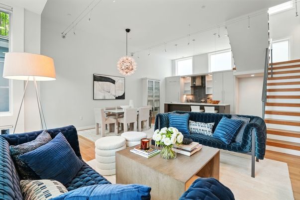 Dining room, Interior, Kitchen, Living room, Pendant Lights, Recessed Lighting, Wood Texture Flooring