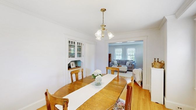 Dining room, Interior, Living room, Pendant Lights, Wood Texture Flooring