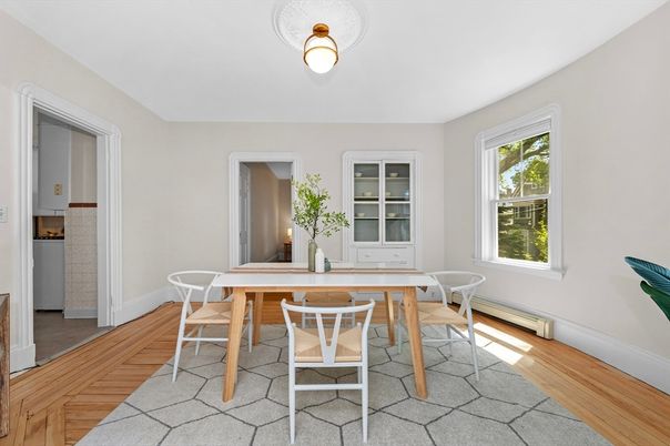 Dining room, Interior, Wood Texture Flooring
