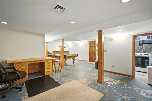 Billiard Table, Game Room, Home Office, Interior, Recessed Lighting