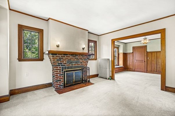 Empty room, Fireplace, Interior