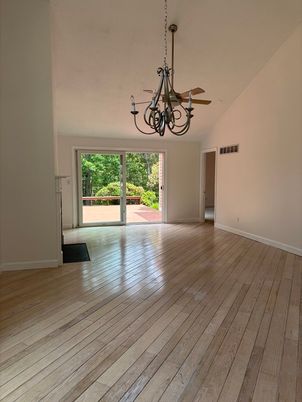Chandelier, Empty room, Interior, Wood Texture Flooring