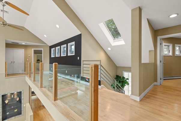 Glass Ceilings, Interior, Recessed Lighting, Wood Texture Flooring