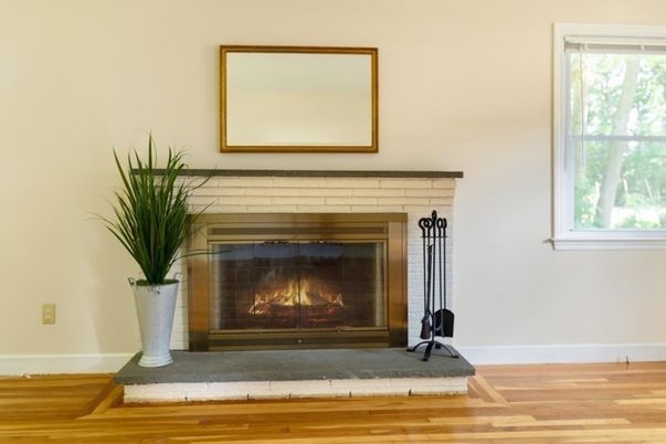 Fireplace, Interior, Wood Texture Flooring
