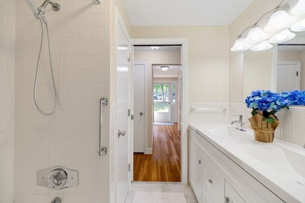 Bathroom, Interior, Wood Texture Flooring