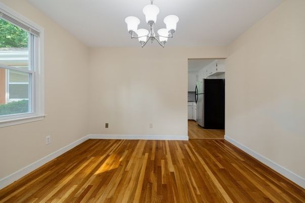 Chandelier, Empty room, Interior, Wood Texture Flooring