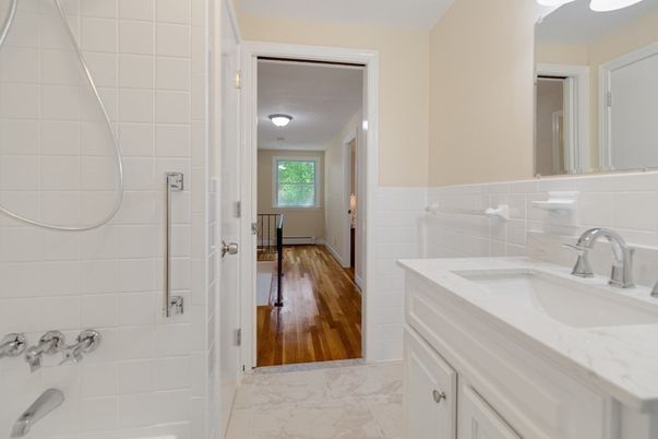 Bathroom, Interior, Marble, Wood Texture Flooring