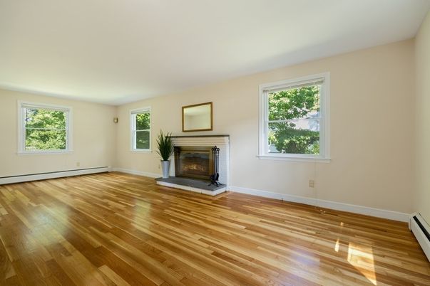 Empty room, Fireplace, Interior, Wood Texture Flooring