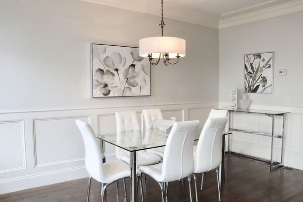 Chandelier, Dining room, Interior, Wood Texture Flooring